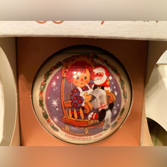 Vintage Schmid Raggedy Ann and Andy Ornament Ball Lot 5 - Picture 7 of 15